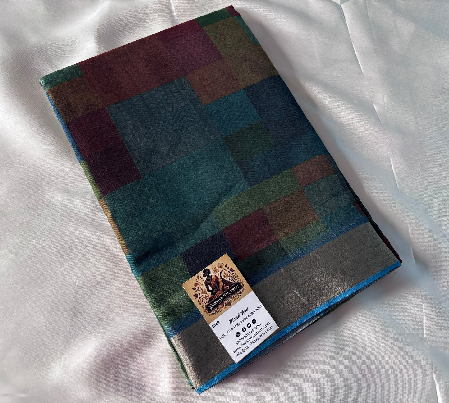 Shop Linen Saree online – Front view highlighting breathable texture