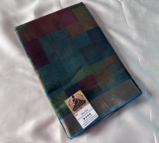 Shop Linen Saree online – Front view highlighting breathable texture