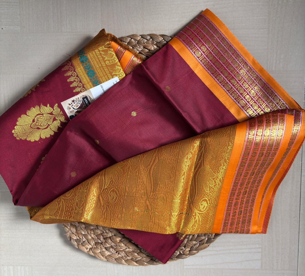 Buy Semi Silk Saree in Rose Gold online – Semi Silk Saree blouse