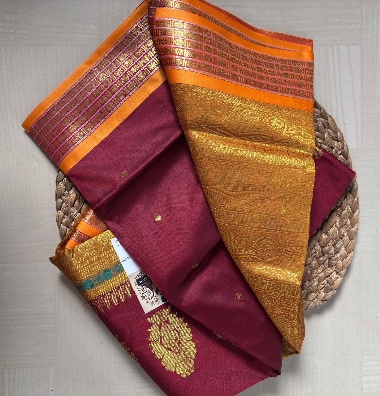 Buy Semi Silk Saree in Rose Gold online – Semi Silk Saree blouse