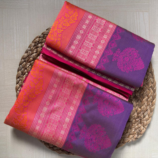 Buy Soft Semi Silk Saree online – Soft Semi Silk Saree side view