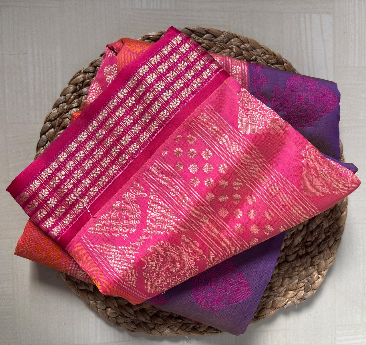 Buy Soft Semi Silk Saree online – Soft Semi Silk Saree rear view