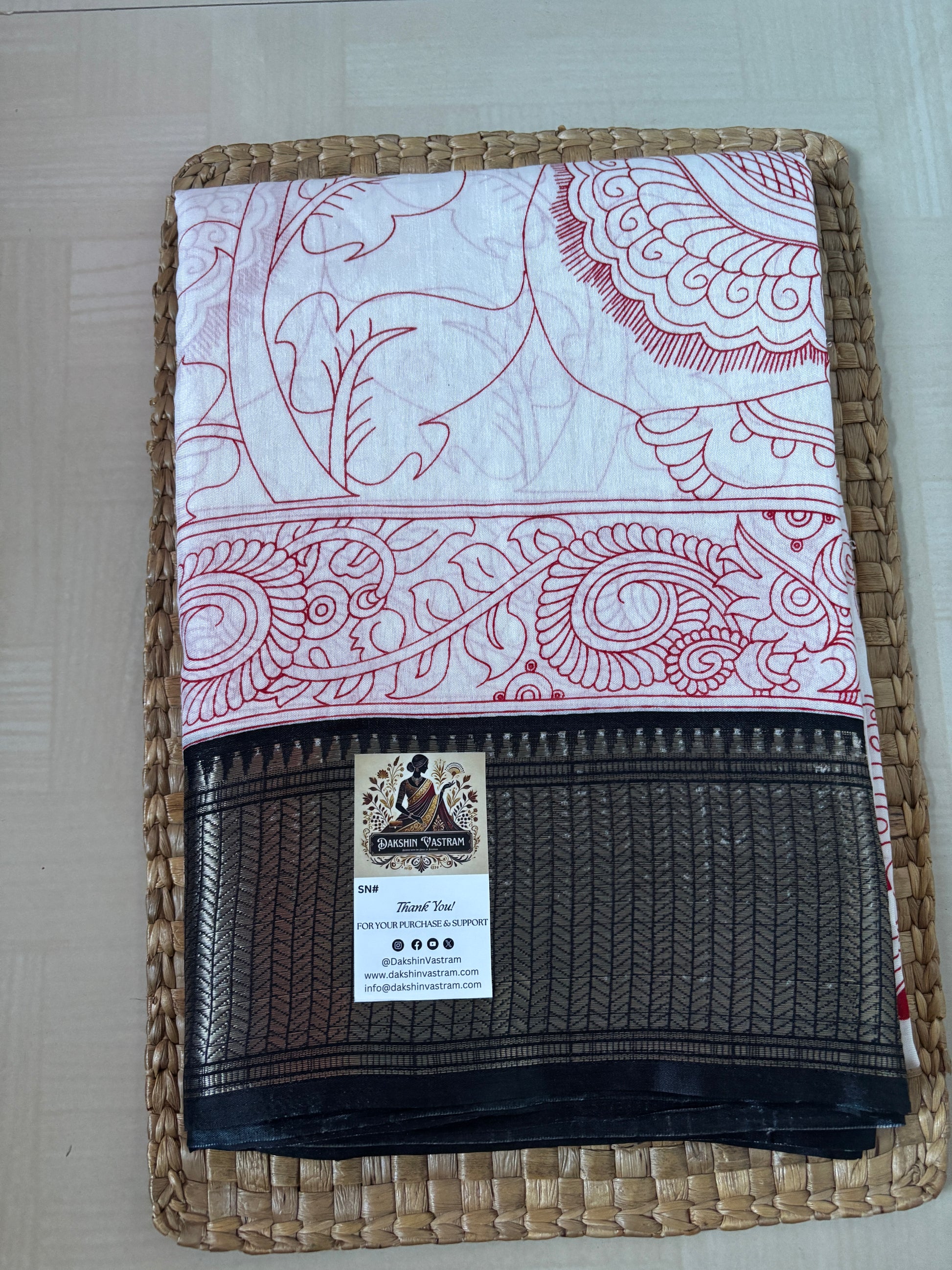 Buy Dola Silk Saree online – White Dola Silk Saree front view