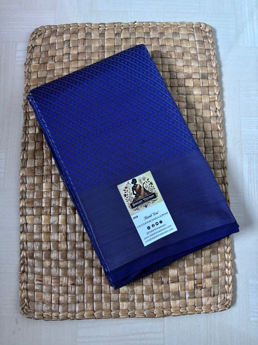 Buy Semi Silk Saree online – Royal Blue Semi Silk Saree side view