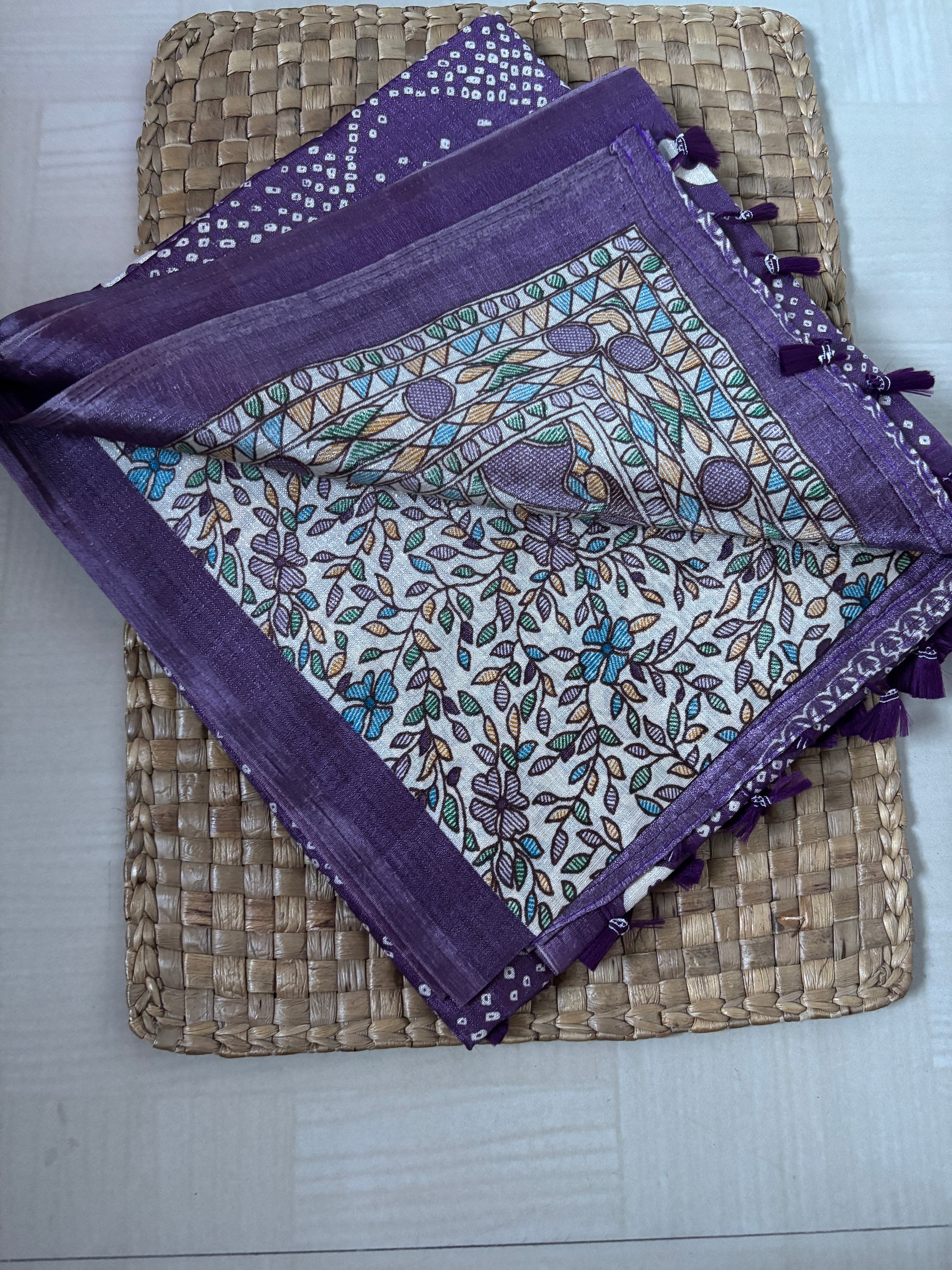 Buy Art Silk Saree online – Purple Art Silk Saree side view