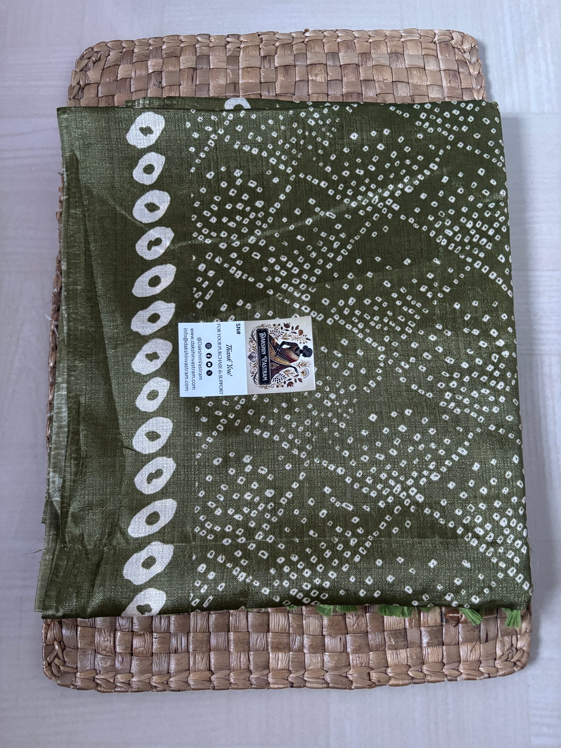 Buy Art Silk Saree online – Olive Green Art Silk Saree front view