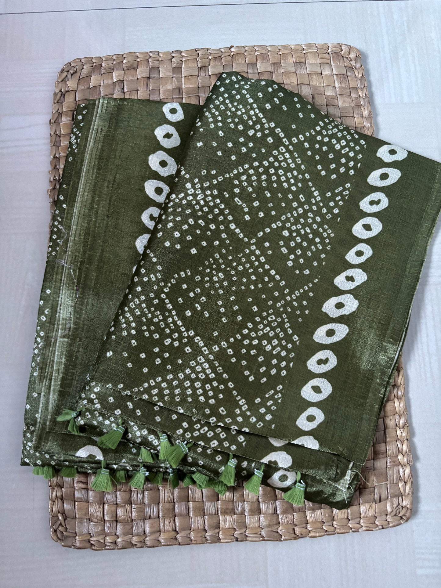 Buy Art Silk Saree online – Olive Green Art Silk Saree full view