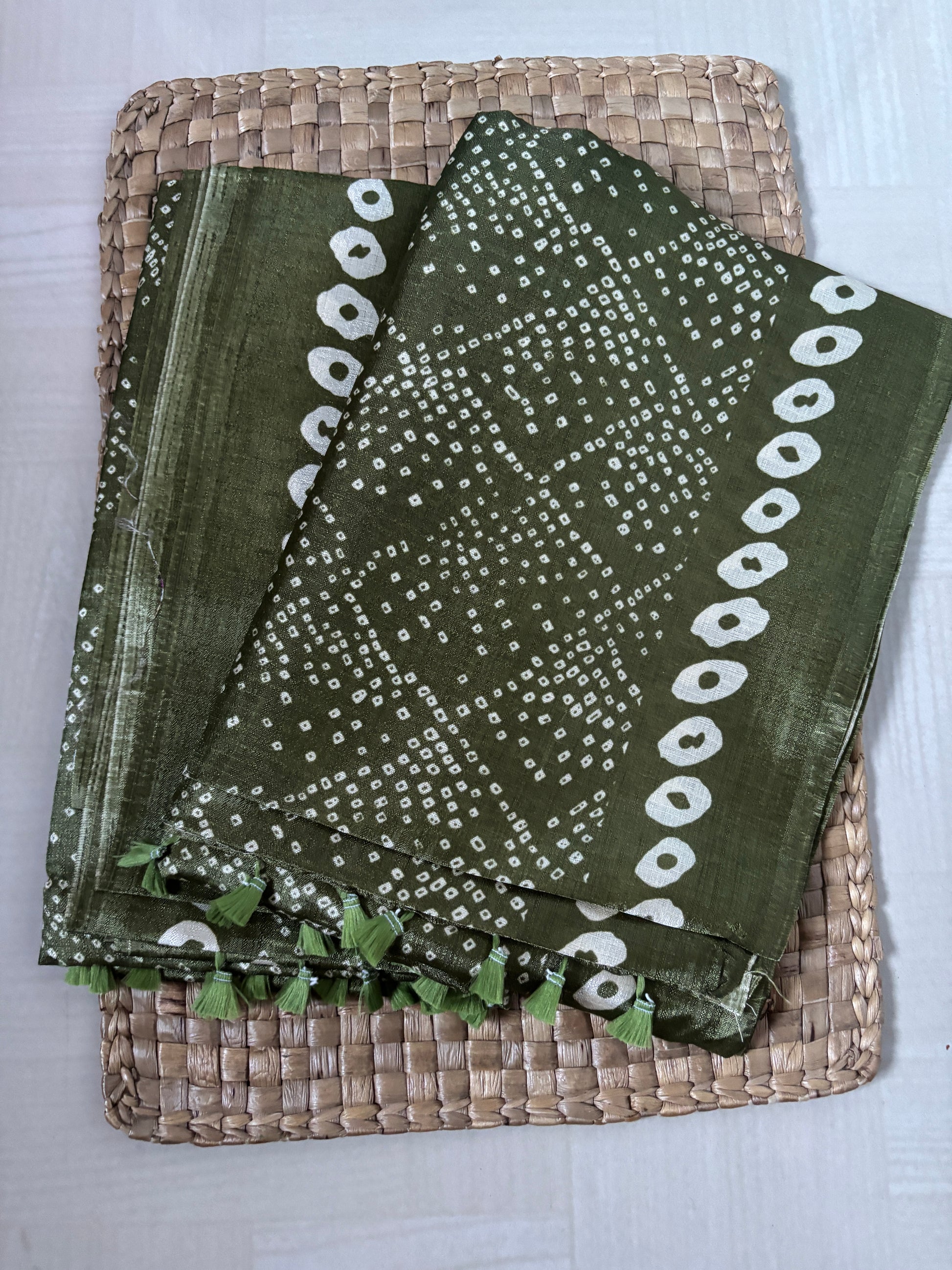 Buy Art Silk Saree online – Olive Green Art Silk Saree blouse view