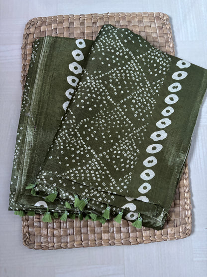 Buy Art Silk Saree online – Olive Green Art Silk Saree blouse view