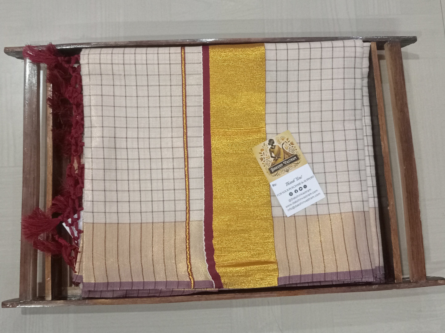 Tissue Colour Checked Saree | Expertly crafted from lightweight tissue fabric