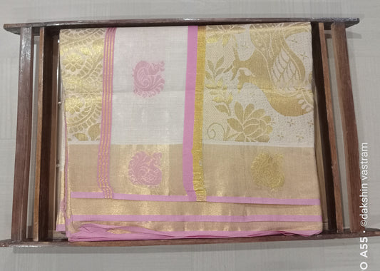 Kasavu Saree | Crafted with organic cotton, the Kasavu Saree is a stunning and eco-friendly choice