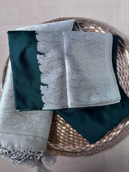 Buy Soft Silk Saree online – Bottle Green Saree blouse view