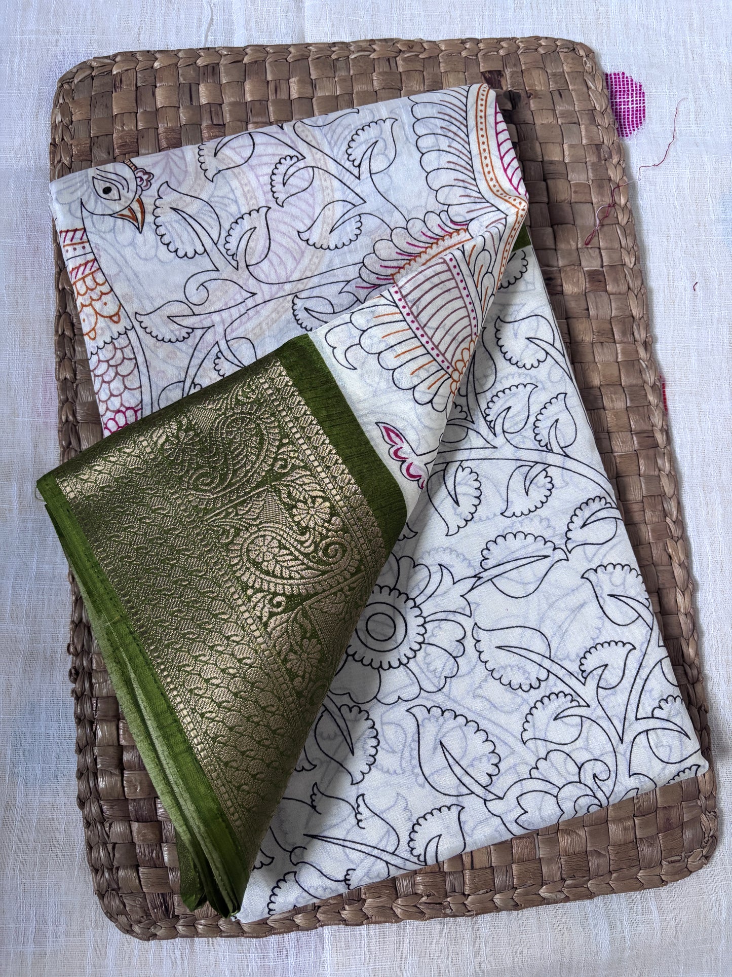 Shop Indian Dola Saree – Side view of elegant silk blend drape