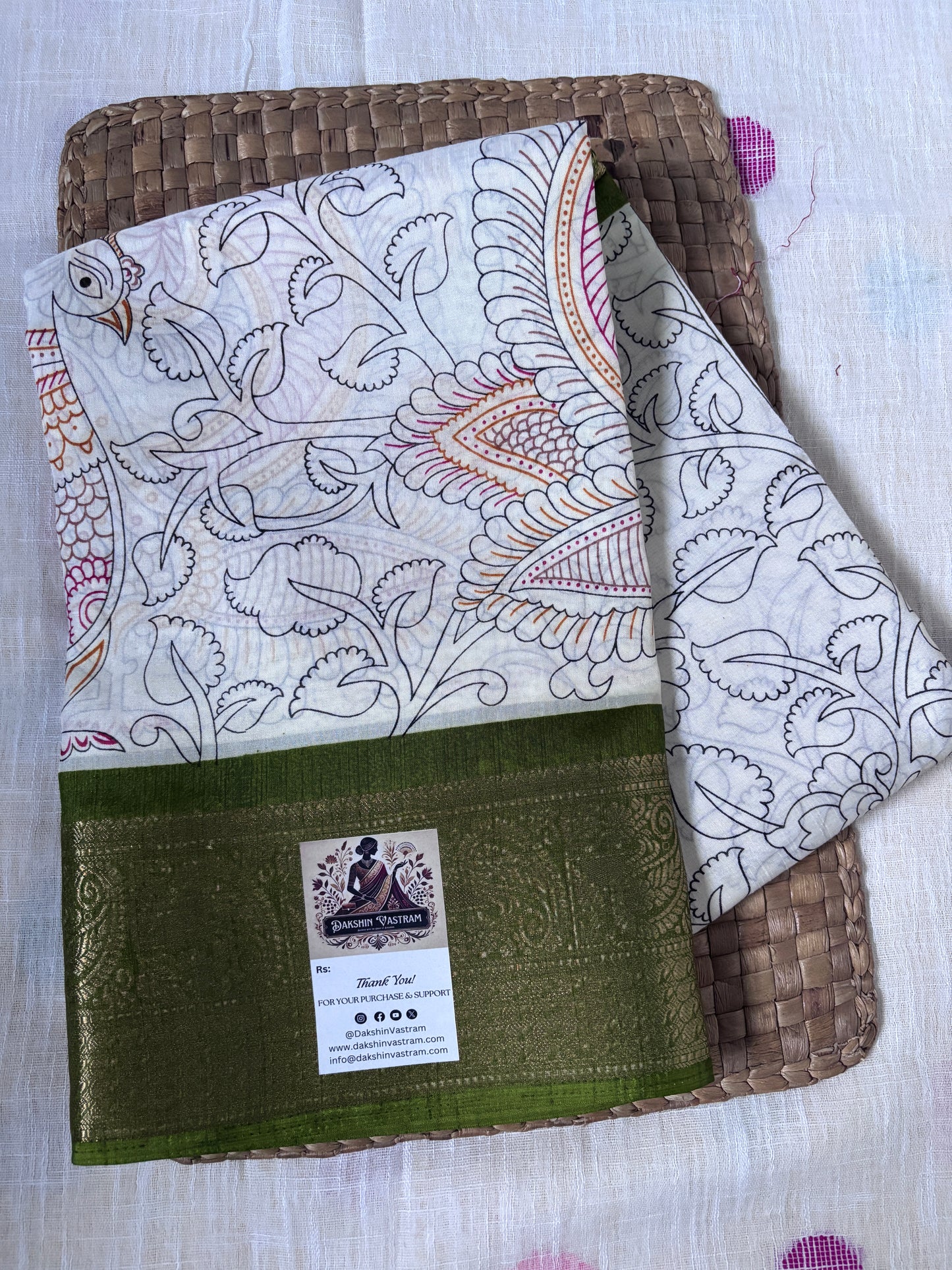 Buy Ethnic Silk Saree – Blouse view styled with Dola Silk Saree