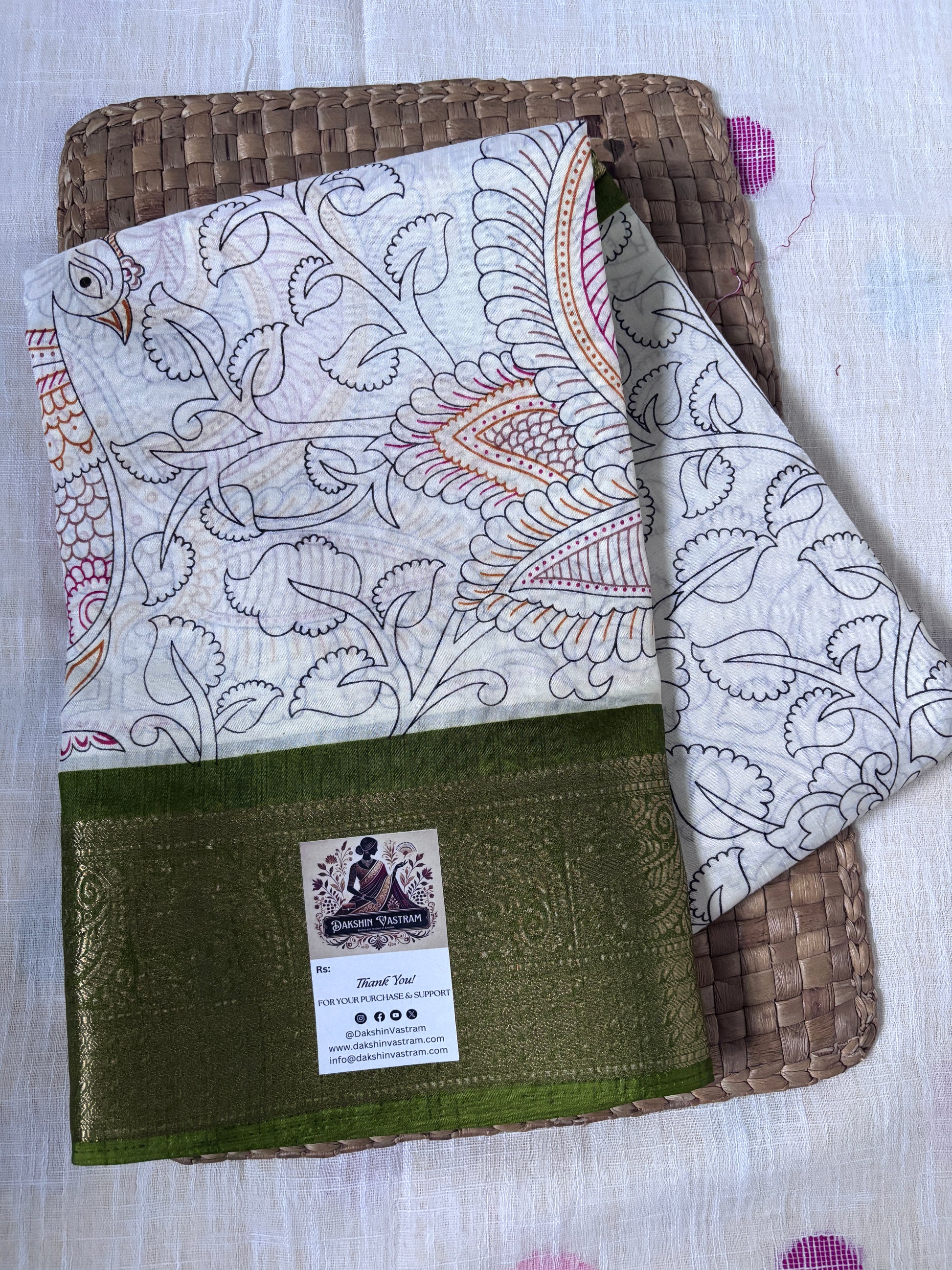 Buy Ethnic Silk Saree – Blouse view styled with Dola Silk Saree