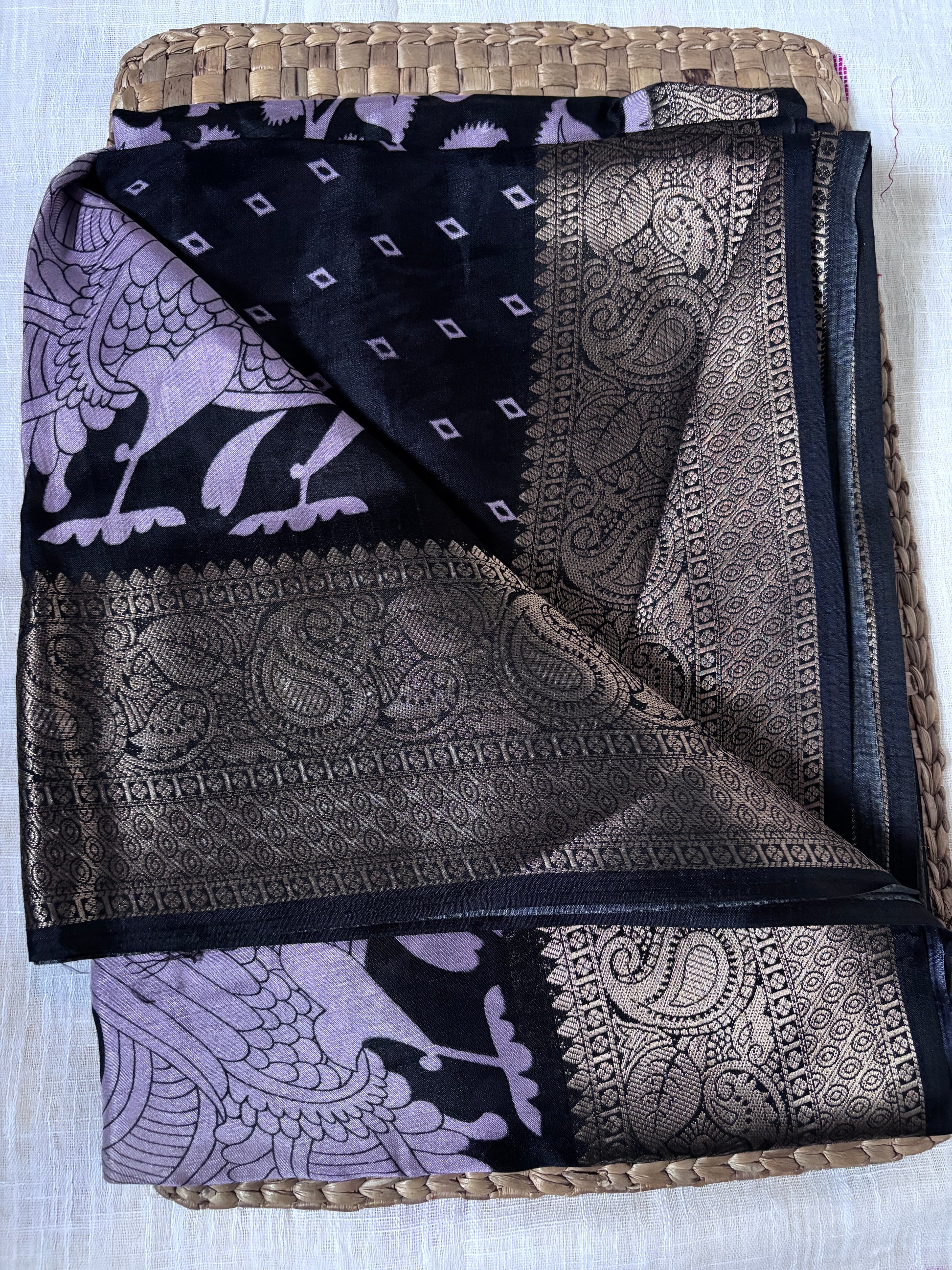 Shop Traditional Silk Sarees – Side profile of Dola weave elegance