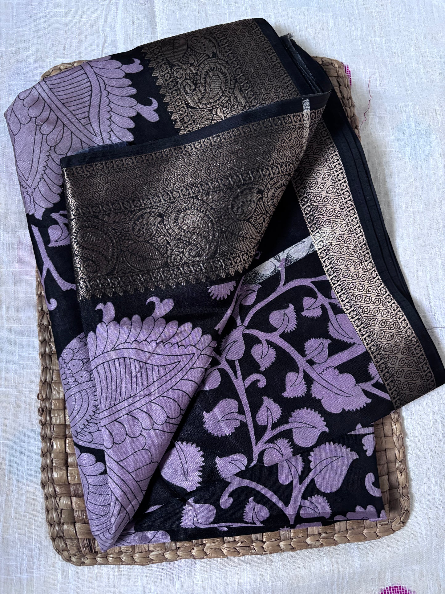 Buy Indian Saree Online – Blouse view paired with Dola Silk Saree