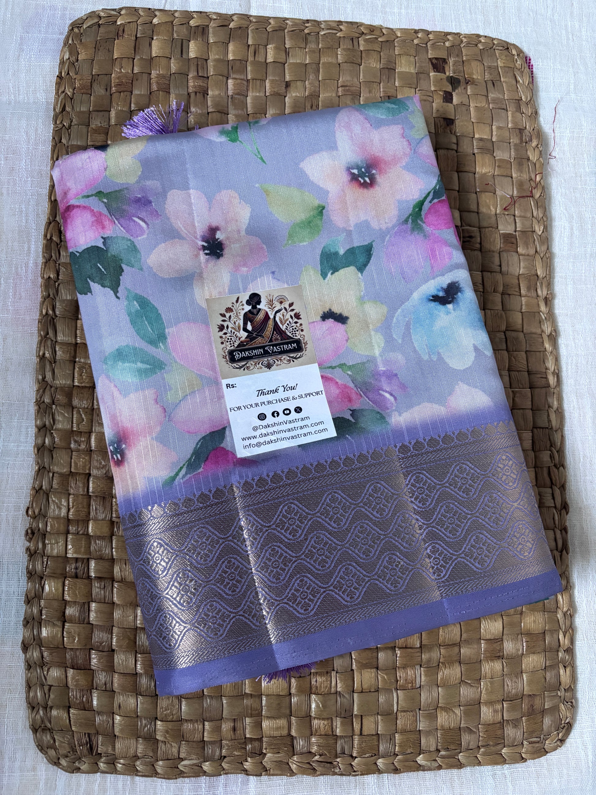 Buy Tussar Silk Saree online – Front view showing raw silk weave