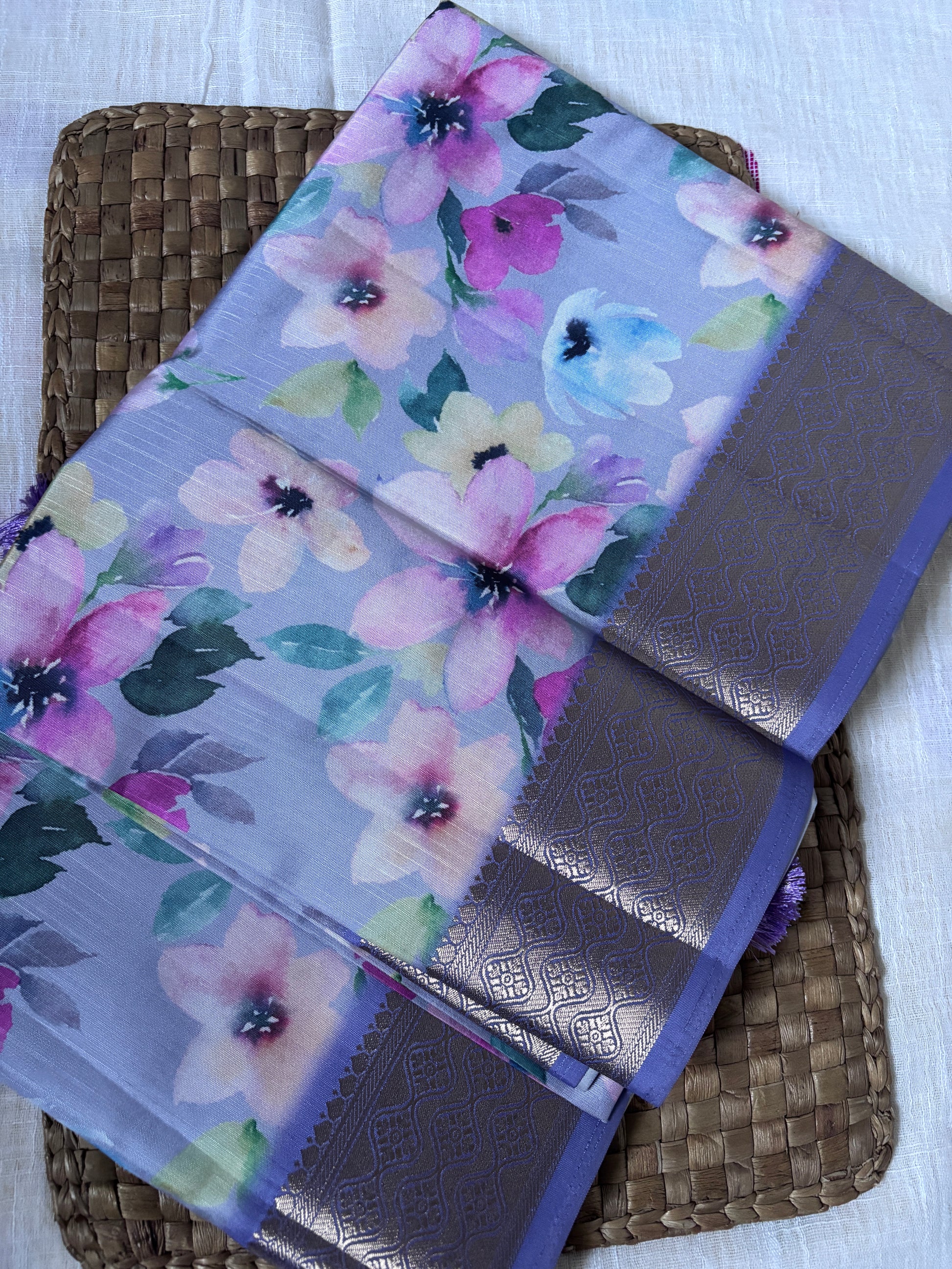 Shop Organic Silk Saree – Side profile of handloom Tussar drape