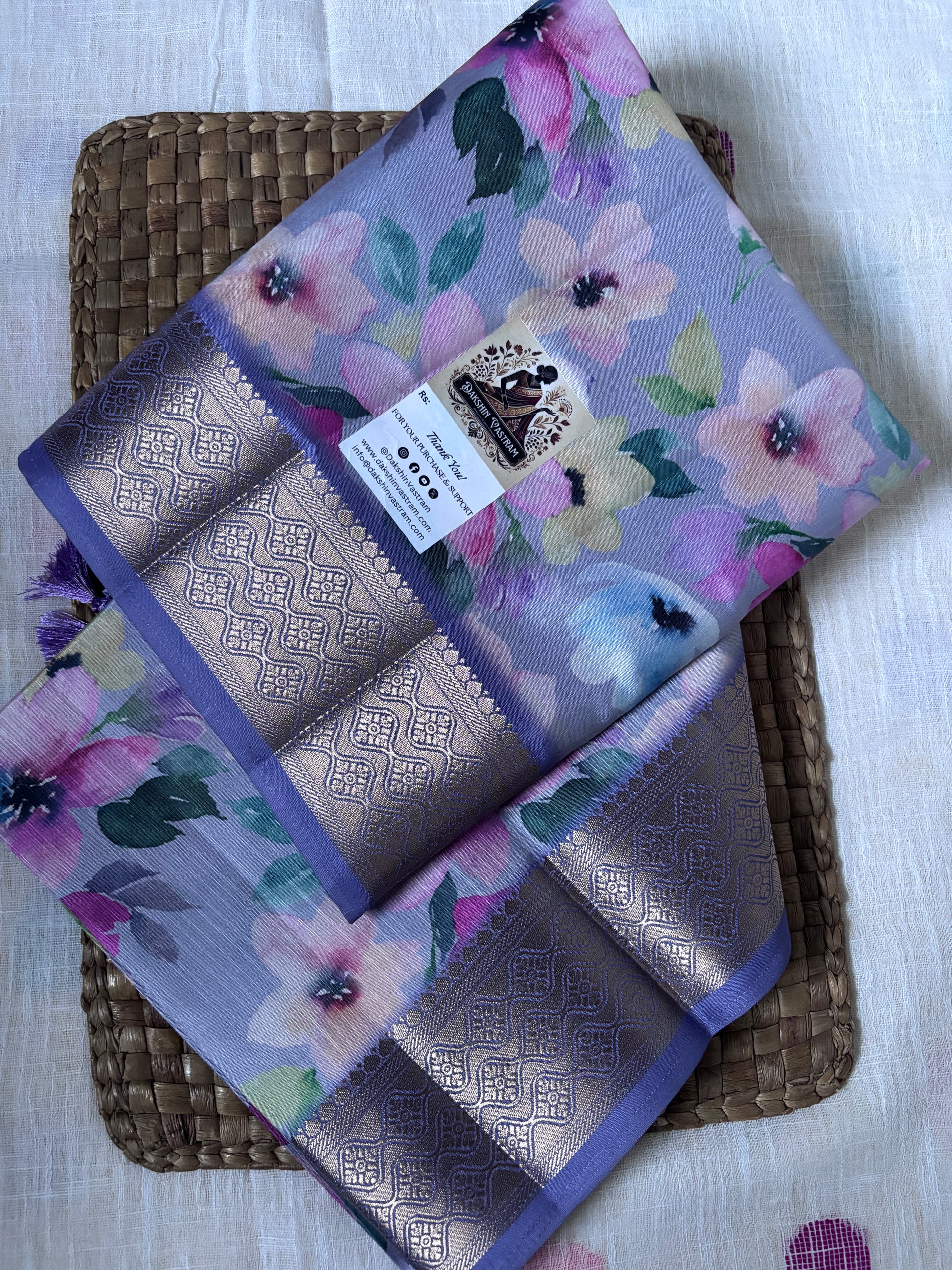 Buy Tussar Silk Saree online – Front view showing raw silk weave