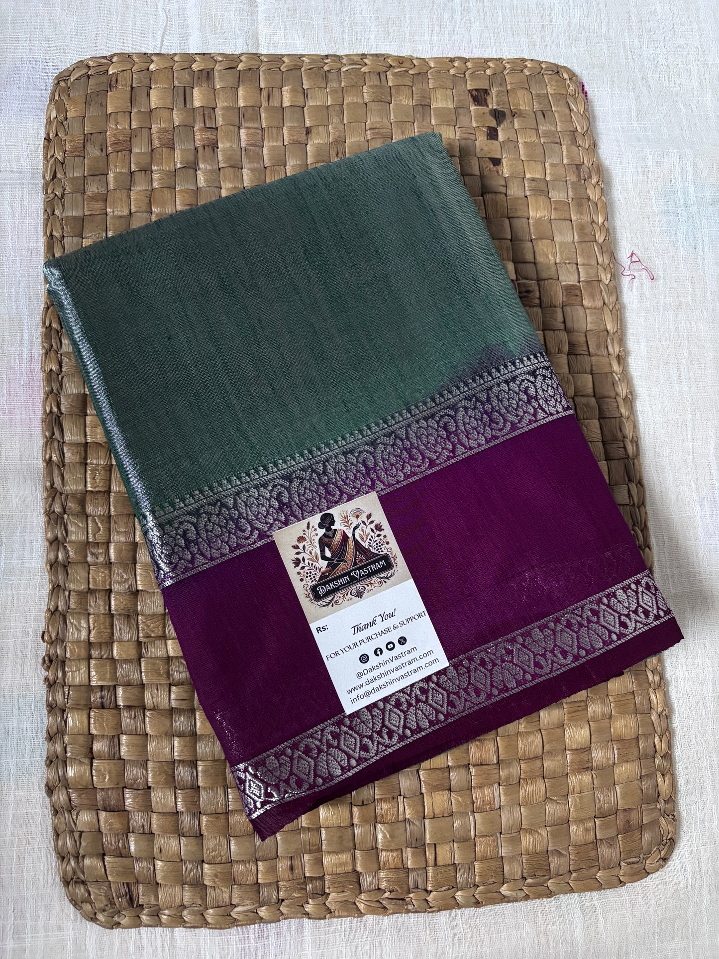 Buy Tissue Silk Saree online – Delicate handwoven saree front view