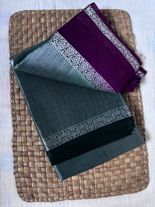 Shop Indian Tissue Saree online – Side profile with sheer silk glow