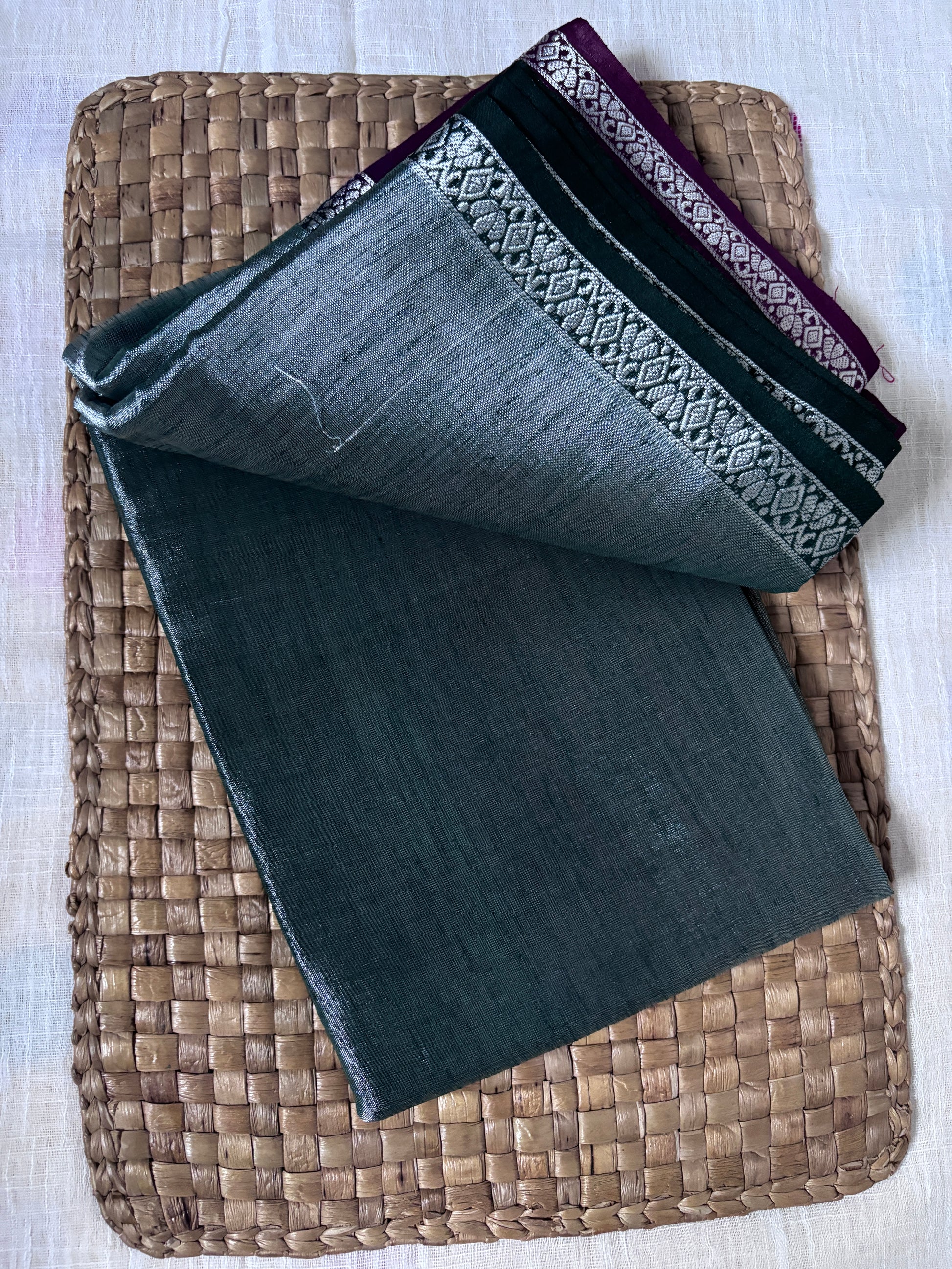 Buy Tissue Silk Saree Online – Rear view displaying rich pallu flow