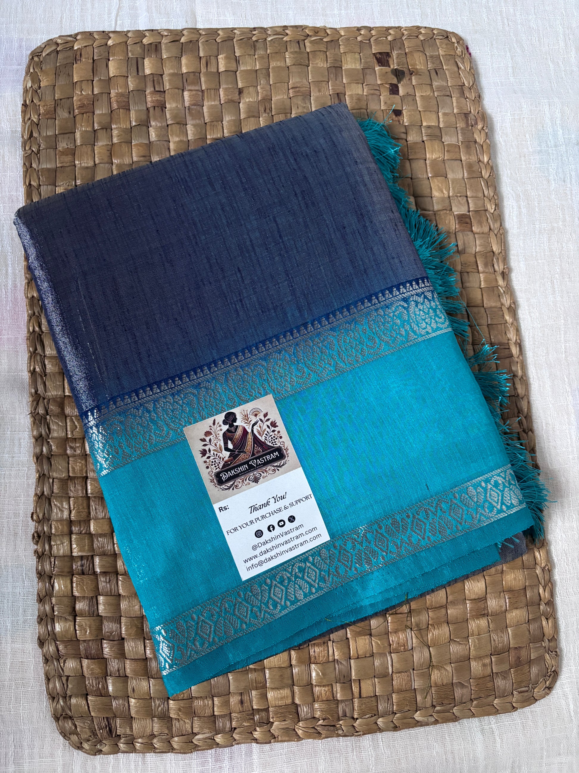 Buy Tissue Silk Saree online – Handloom front view with subtle shimmer