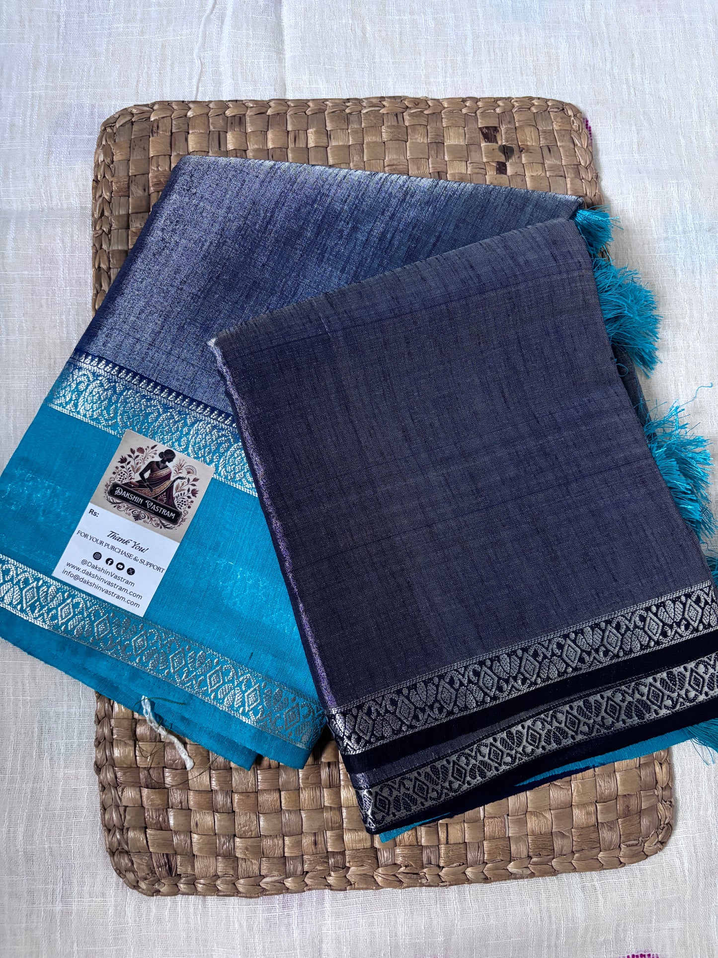 Buy Handloom Tissue Sarees – View of lightweight silk craftsmanship