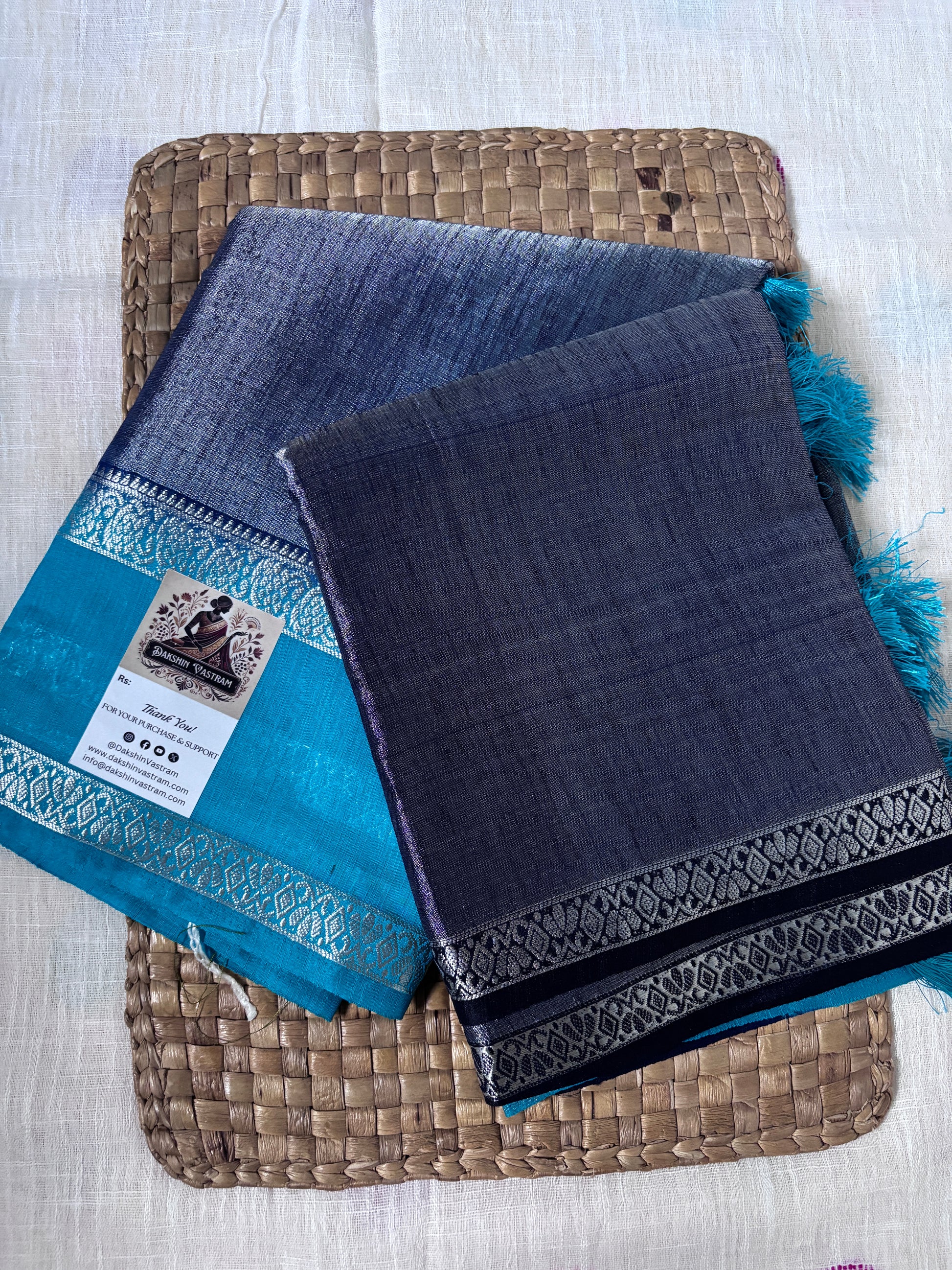 Buy Handloom Tissue Sarees – View of lightweight silk craftsmanship