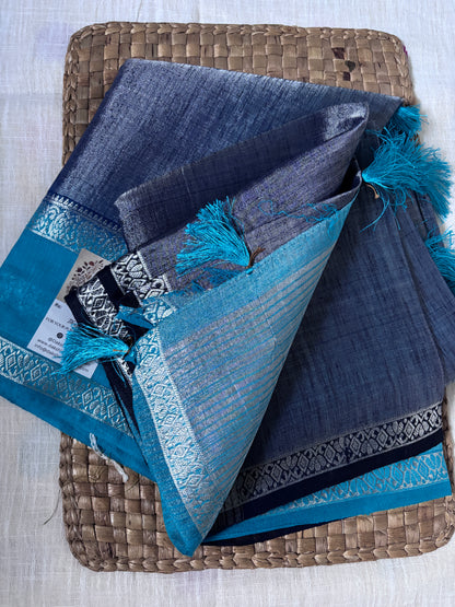 Buy Elegant Tissue Saree online – Styled blouse and drape display