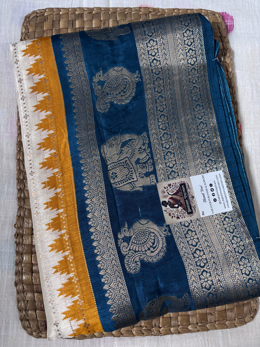 Shop Dola Silk Saree online – Front view of lightweight silk drape