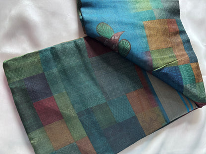 Buy Linen Saree online – Front view highlighting breathable texture