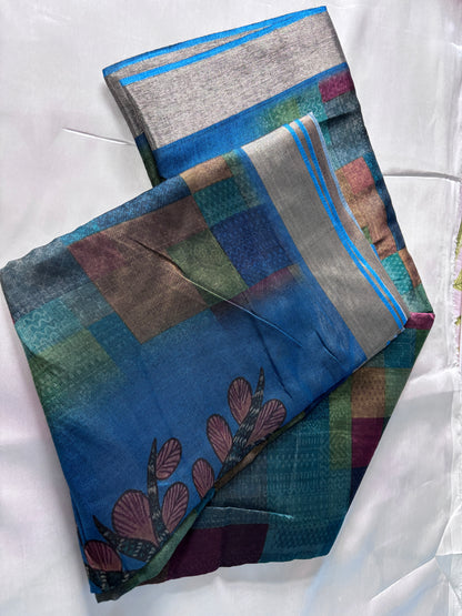 Shop Linen Saree Online – Close-up of handwoven details