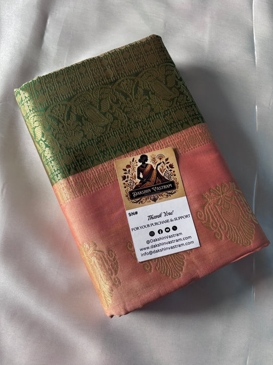 Buy Semi Silk Saree online – Front view with pleats and drape