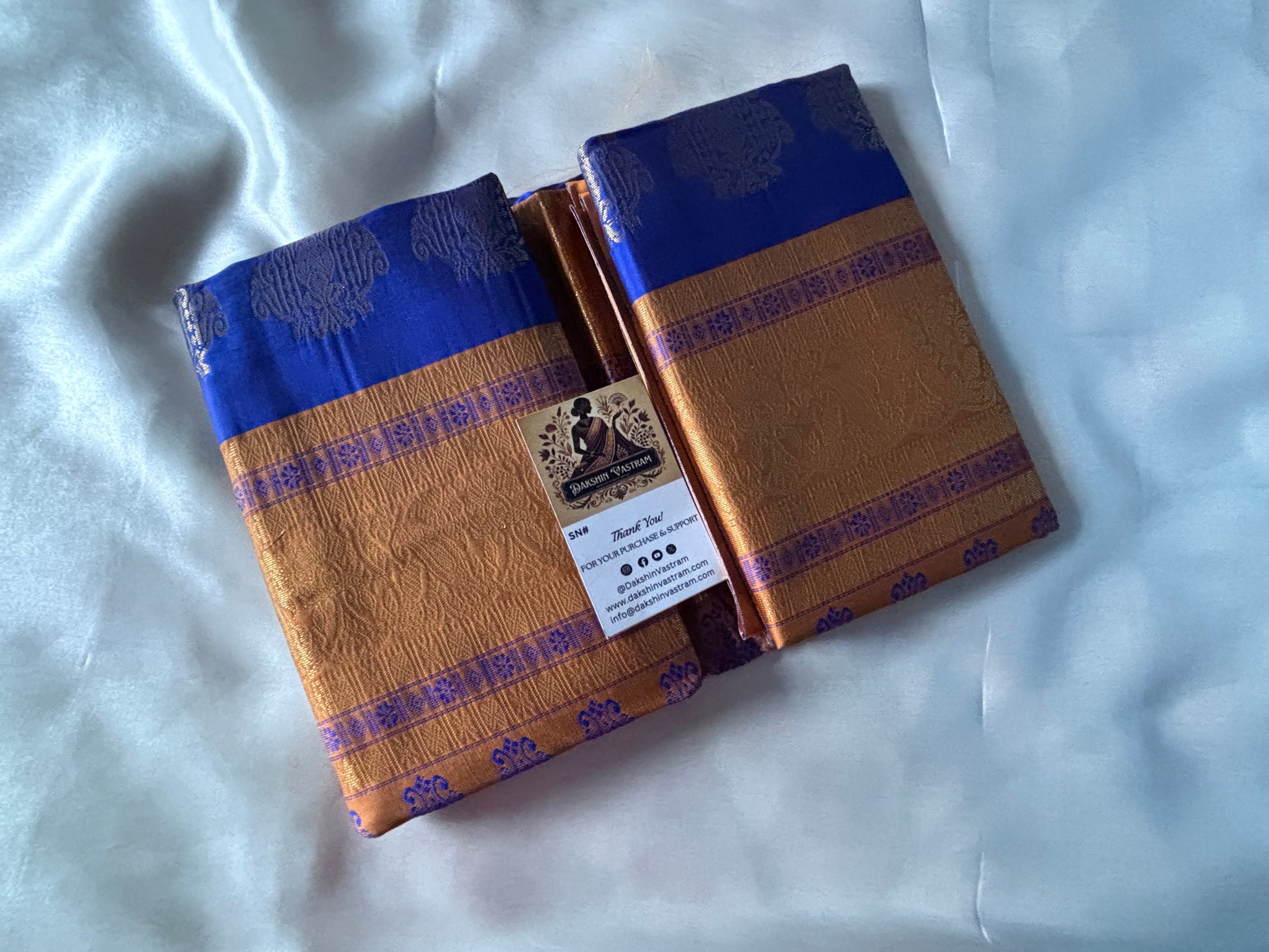 Shop Semi Silk Saree online – Side view highlighting pleats