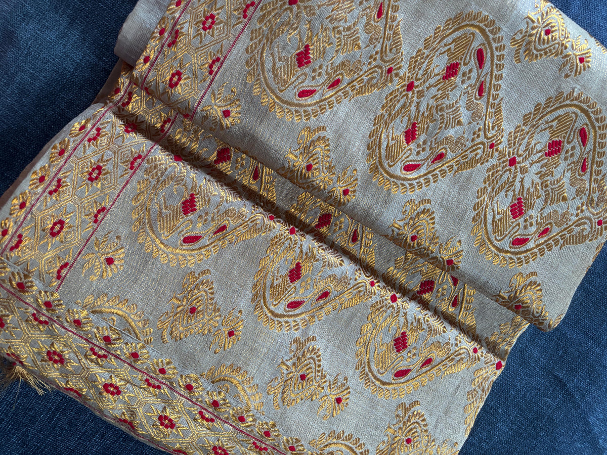 Muga Silk Saree | Assam Handloom Rare Natural Silk