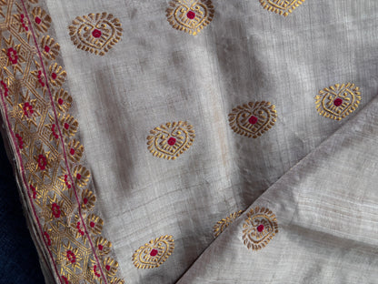 Muga Silk Saree | Assam Handloom Rare Natural Silk