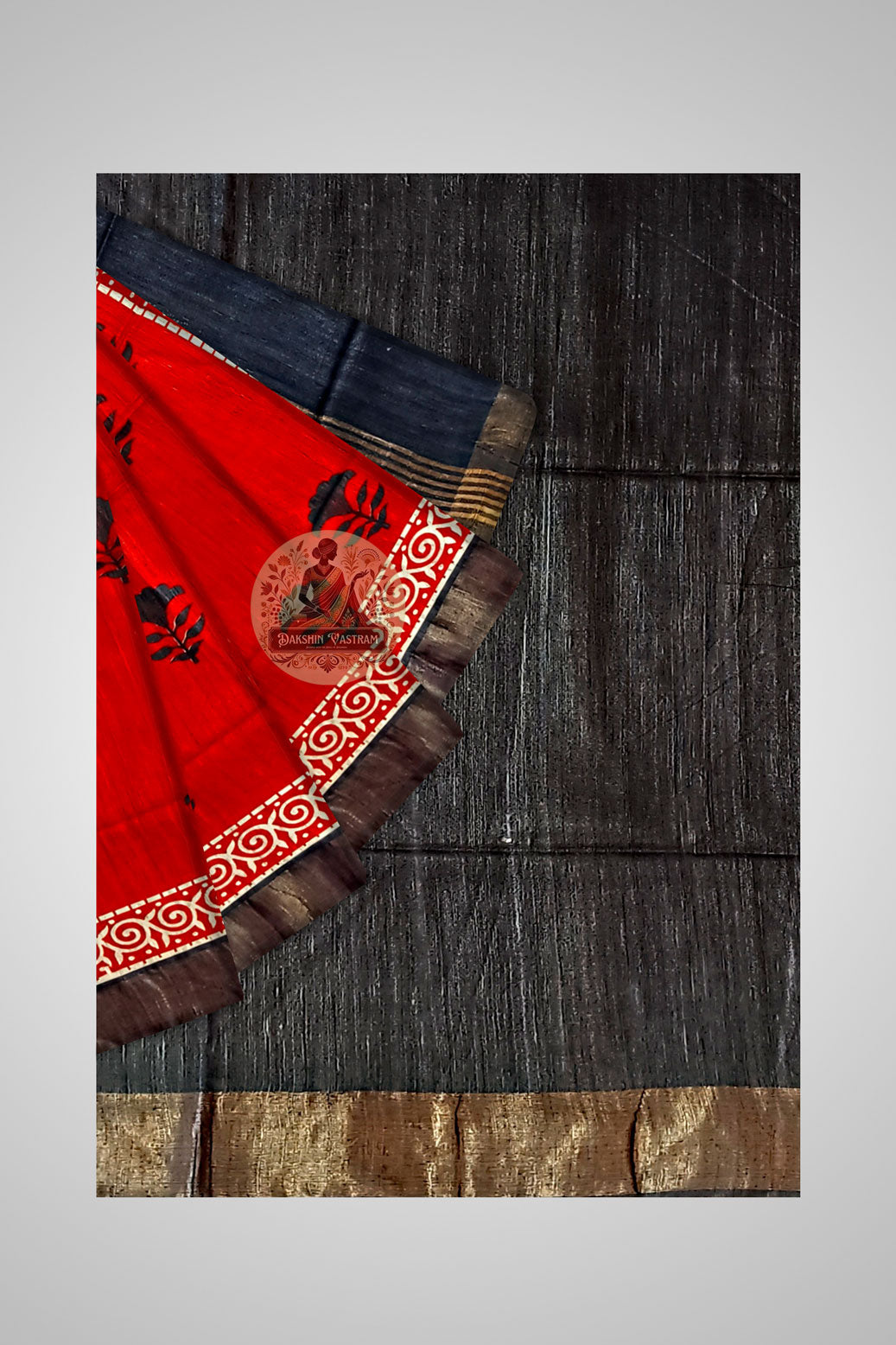 Order Authentic Tussar Saree – Close-up of textured detailing