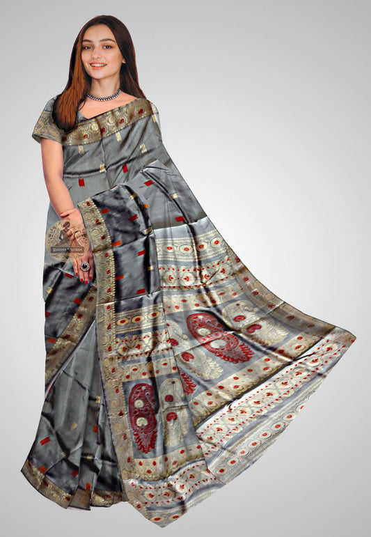 Buy Baluchari Silk Saree online – Elegant Handloom Baluchari front view