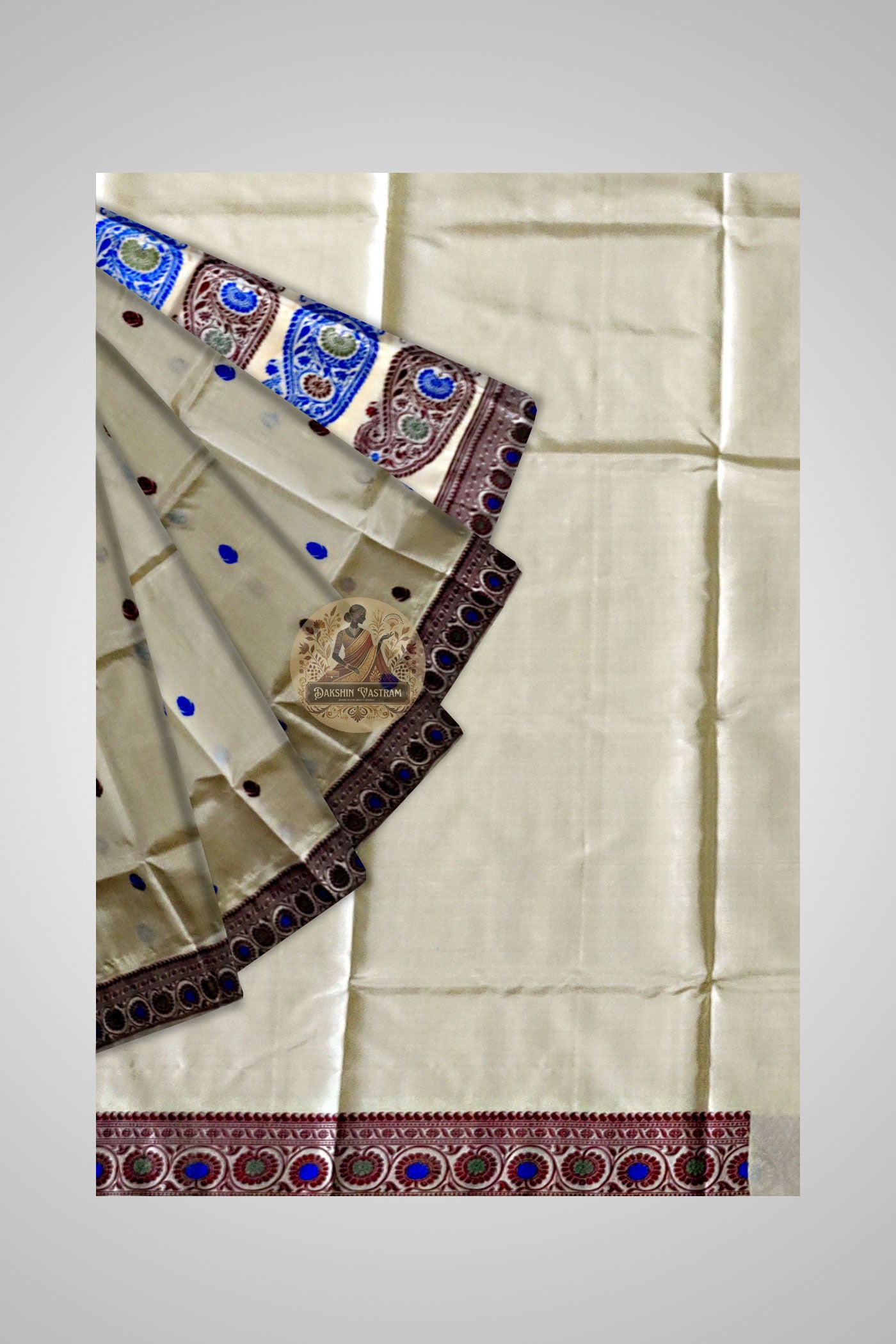 Buy Baluchari Silk Saree online – Baluchari Pure Silk Saree full view