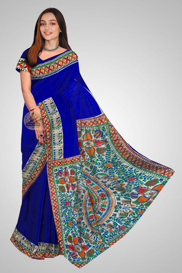 Buy Tussar Silk Saree – Natural handloom front view