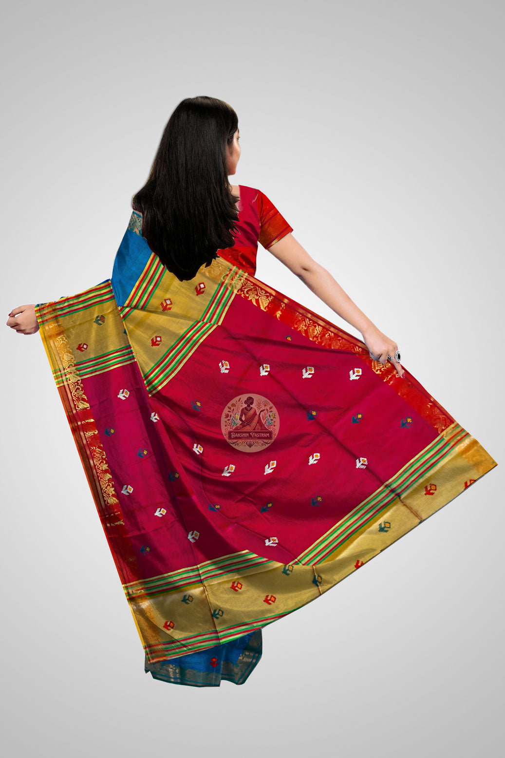 Buy Pure Silk Saree online – Pure Silk Saree rear view