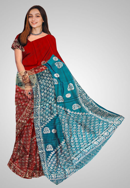 Buy Bishnupuri Katan Silk Saree online – Bishnupuri Katan Silk Saree front view
