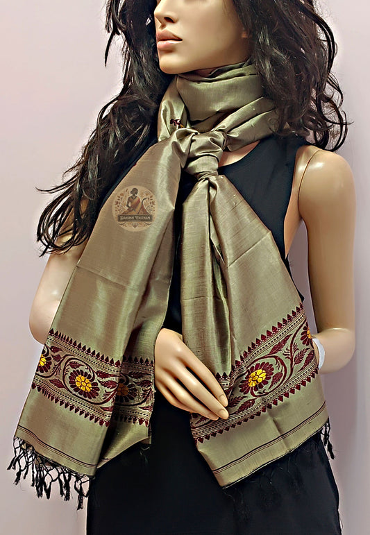 Shop Pure Silk Stole online – Profile view of draped stole