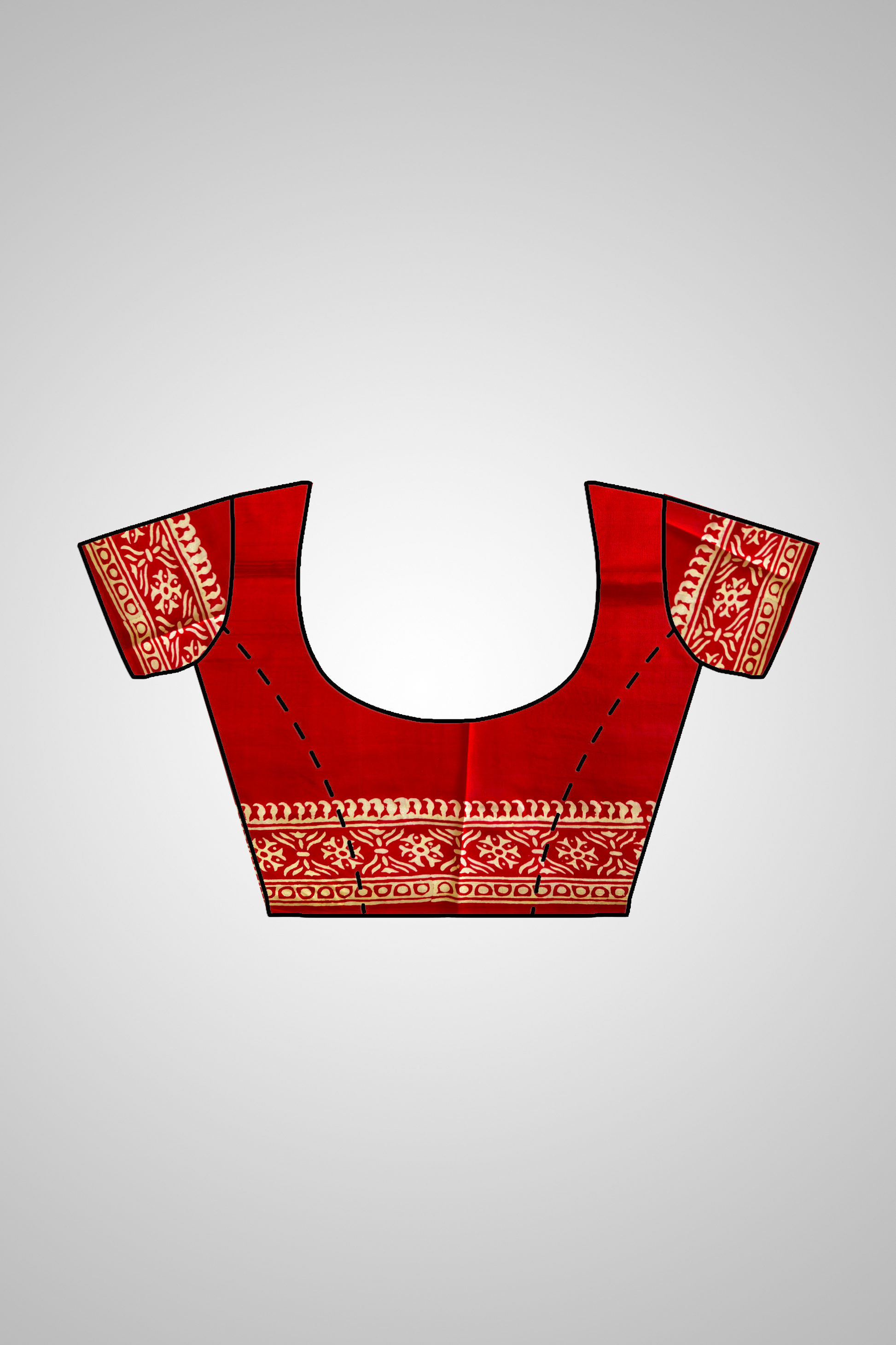Shop Traditional Silk Saree – View of saree with stitched blouse