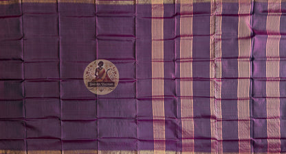 Close-up of scrolling vine motifs woven into pallu of Bishnupur Katan Silk Saree, Bengal artisan handloom