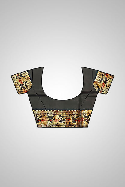 Shop Indian Swarnachari Saree online – Matching blouse piece included view