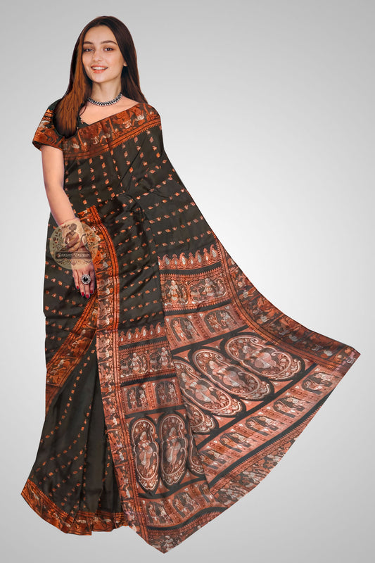 Shop Swarnachari Saree online – Front view showcasing regal handloom pleats