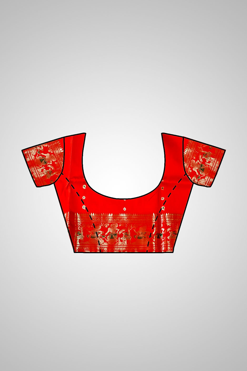 Shop Silk Saree online – View of blouse paired with Swarnachari Silk Saree